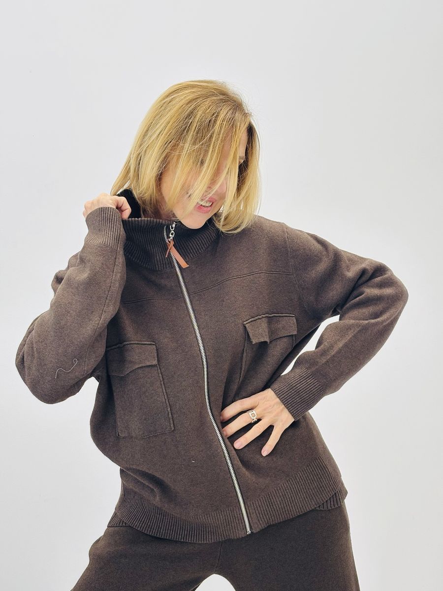 Gilet zippé chocolat My'Mia