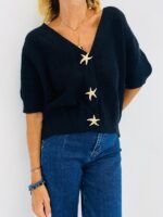 Gilet Ajouré à Boutons étoile de mer