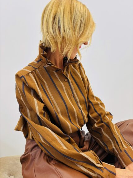 Chemise Rayée col Montant