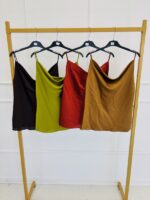 Top satiné col drapé – Image 2