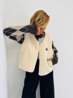 Gilet Sans Manches en Maille Teddy