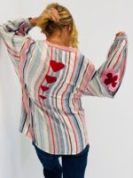Chemise Imprimés Rayés et Broderies fleuries – Image 3