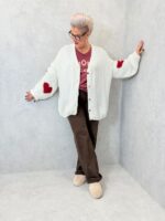 Gilet grande taille avec cœurs – Style cosy & tendance – Image 5
