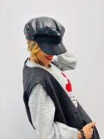 Casquette Gavroche simili cuir