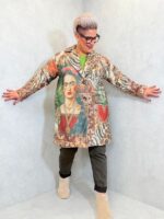 Manteau imprimé Frida Kahlo – Grande Taille