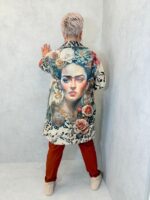 Manteau imprimé fleuri artistique – Grande Taille – Image 3
