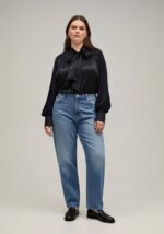 Chemisier satin col lavallière – Grande Taille 🇮🇹