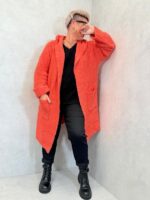 Gilet long à capuche en maille bouclette – Image 5