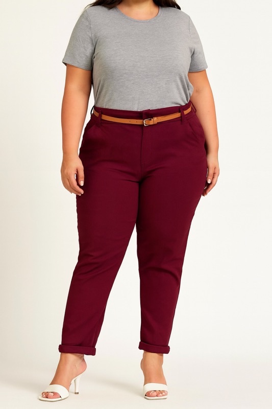 24102025-002 Pantalon taille élastiquée avec ceinture – Image 1