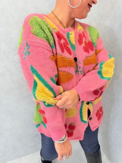 Gilet Texturé Motifs Géométriques & Floraux