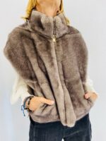Gilet Sans Manches effet Fausse fourrure