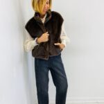 Gilet Sans Manches effet Fausse fourrure