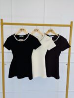 Top en Maille avec Col orné de strass – Image 2