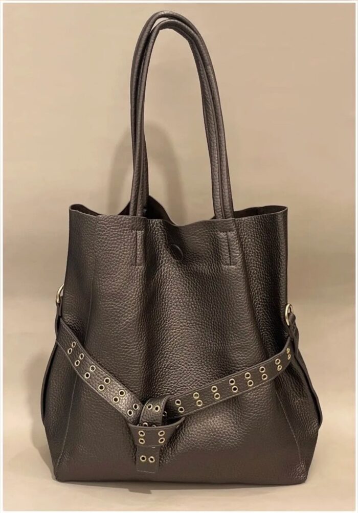 Sac Cabas en Simili cuir avec ceinture œillets – Image 1