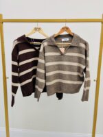 Pull Rayé Col polo – Image 2