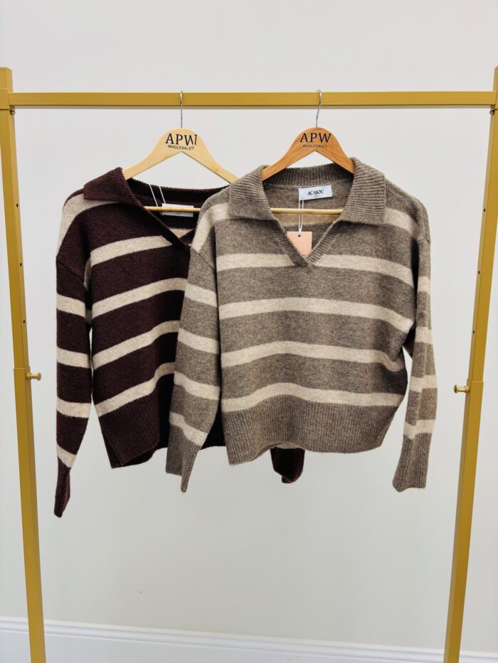 Pull Rayé Col polo – Image 2
