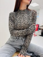 Pull col Montant Imprimé Léopard – Image 2