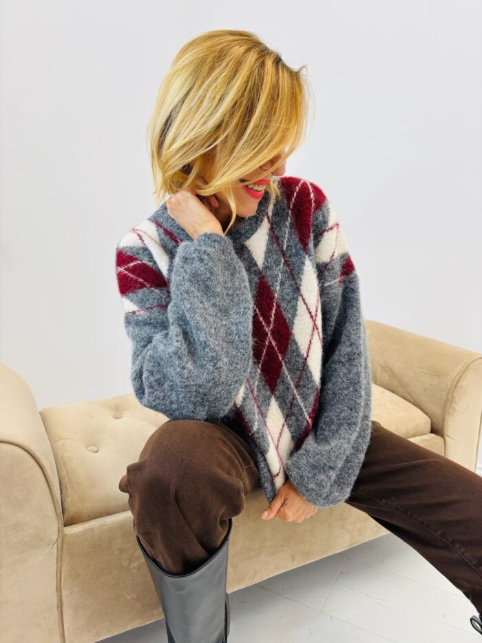 Pull “Burlington” – Motif losanges vintage 🇮🇹 – Image 1