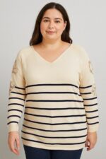 Pull raye strass