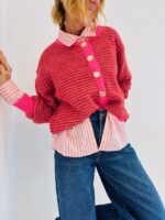 Gilet Rayé avec Boutons dorés