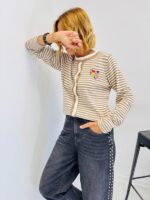 Gilet Rayé avec Broderie – Image 9