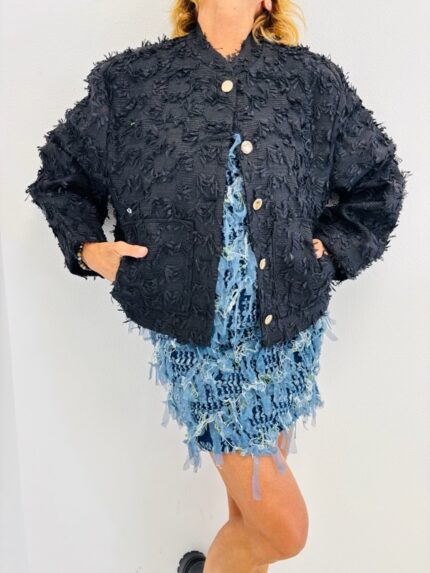 Veste Bombers texturée – Détail relief couture