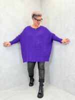 Pull oversize maille nid d’abeille