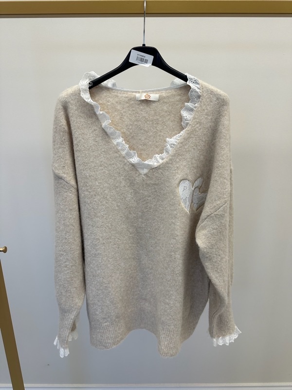 28102025-001 Pull doux dentelle cœur – Collection Grande Taille – Image 3