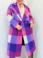 Manteau à carreaux laine bouillie – Grande Taille – Image 3