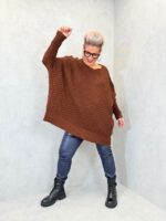 Pull oversize maille nid d’abeille – Image 3