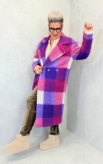 Manteau à carreaux laine bouillie – Grande Taille – Image 2