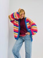 Gilet Rayé Multicolore – Maille viscose