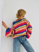 Pull en Maille viscose multicolore – Image 3