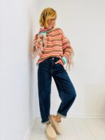 Pull Rayé Multicolore à franges – Maille viscose – Image 2