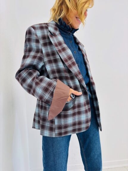 Blazer à Carreaux Doublé – Esprit boyish chic