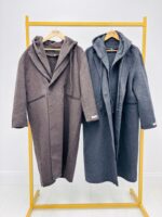Manteau Long en laine avec capuche amovible – Image 2