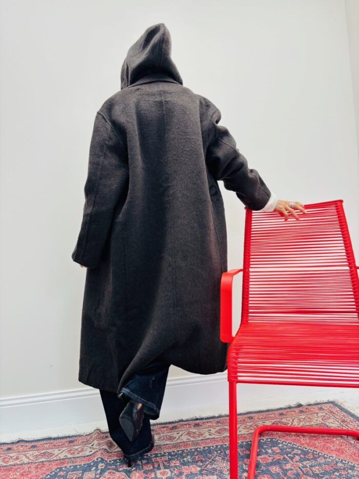 Manteau Long en laine avec capuche amovible – Image 5