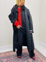 Manteau Long en laine avec capuche amovible – Image 4