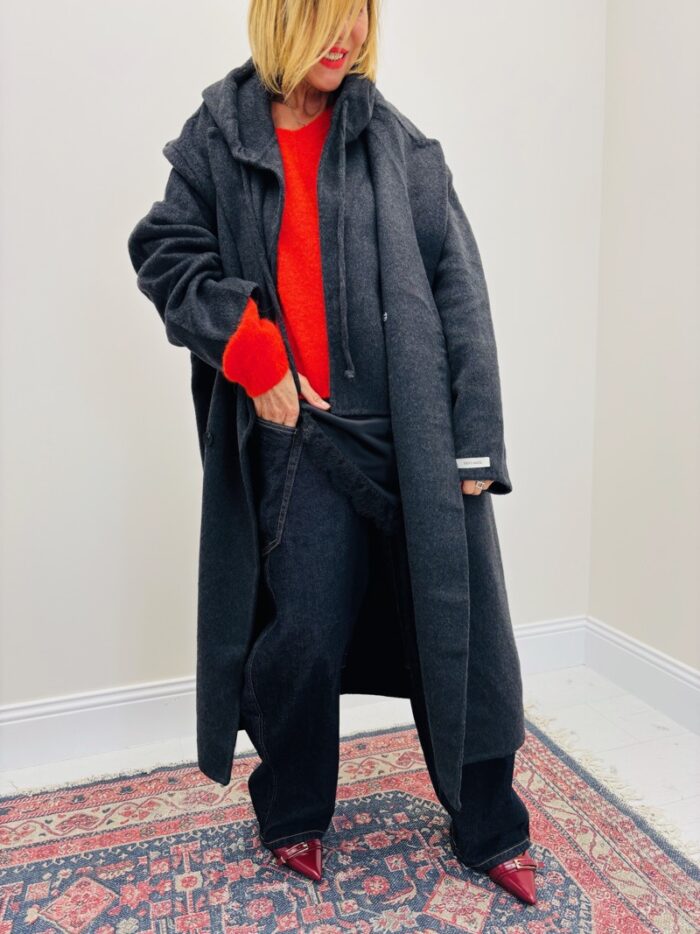 Manteau Long en laine avec capuche amovible – Image 4