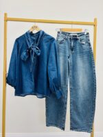 Chemise en Jean avec lavallière – Image 2