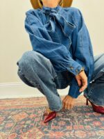 Chemise en Jean avec lavallière – Image 3