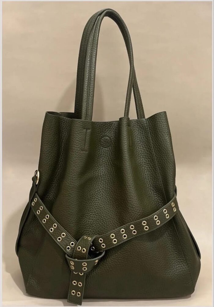Sac Cabas en Simili cuir avec ceinture œillets – Image 7