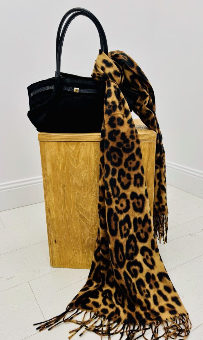 Écharpe Imprimé Léopard – viscose & laine – Image 1