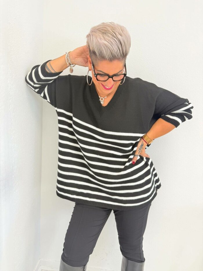 Pull rayé grande taille – Image 4