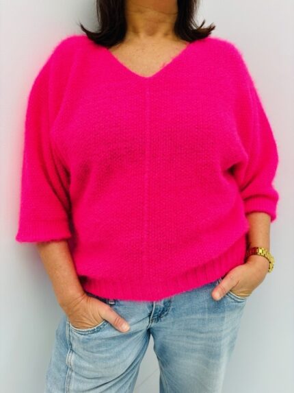 Pull doux col V moelleux oversize