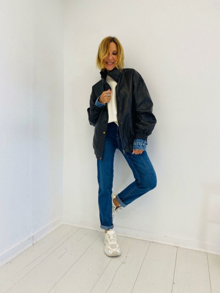 Veste Style Aviator en simili cuir – Image 3