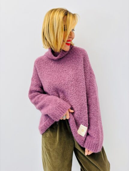 Pull Col montant – Kid mohair & laine