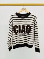 Pull Marinière “CIAO Milano” – Esprit italien & maille cocoon – Image 2