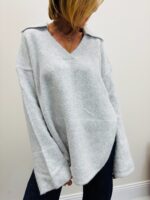 Pull col V avec col chemise