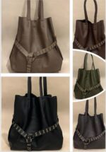 Sac Cabas en Simili cuir avec ceinture œillets – Image 2